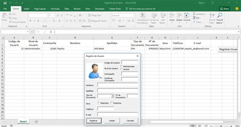 Plantilla Para Registrar Usuarios De Excel Excel Avanzado
