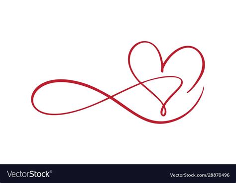 Heart Love Sign Forever Logo Design Flourish Element For Valentine