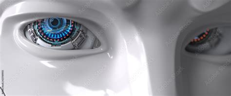 Robot Eyes Closeup Stock Illustration Adobe Stock