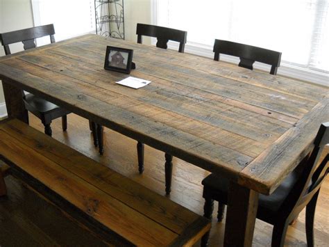 Find farmhouse tables and other rustic dining room tables now. Handcrafted dining room table built from #reclaimed barn wood from J. Robbins. https://sites ...
