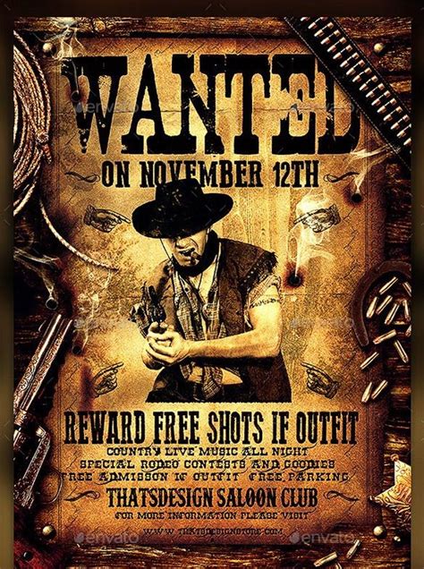14 Western Wanted Poster Free Printable Word Pdf Psd Vector Te