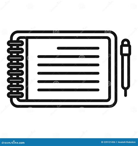 Notepad Icon Outline Vector Write Paper Stock Vector Illustration Of