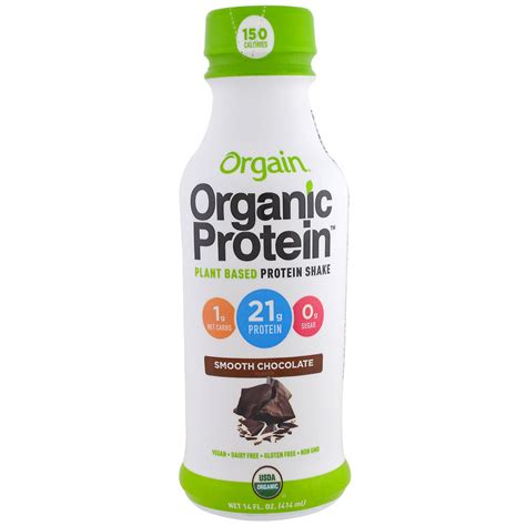 Orgain Organic Protein Plant Based Protein Shake Smooth Chocolate