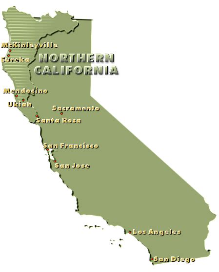 Map Of Northern California Coastal Cities
