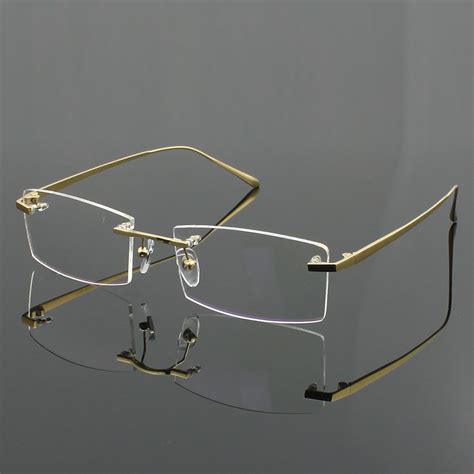 Buy 100 Pure Titanium Mens Eyeglasses Frame Optical Glasses Rxable Rimless