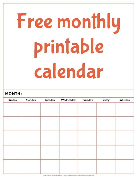 Pin On Printables Printable Calendar Large Squares Calendar