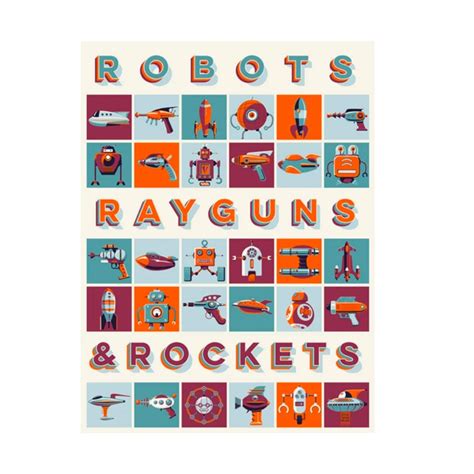 Poster Robots Rayguns And Rockets Limited Edition Wall Art Print Hmv