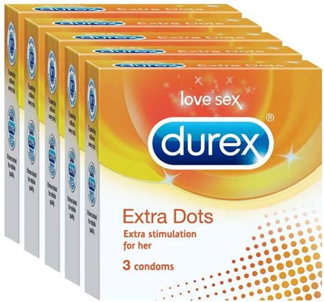 Durex Extra Dots Condom 3 Count Pack Of 5 Condom Price In India Buy Durex Extra Dots Condom