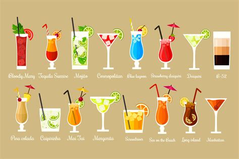 16 Popular Cocktail Recipes By Mallinka Thehungryjpeg