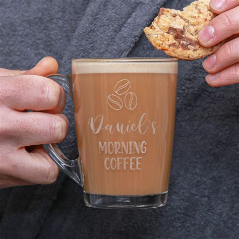 Personalised Morning Coffee Glass Mug By Duncan Stewart