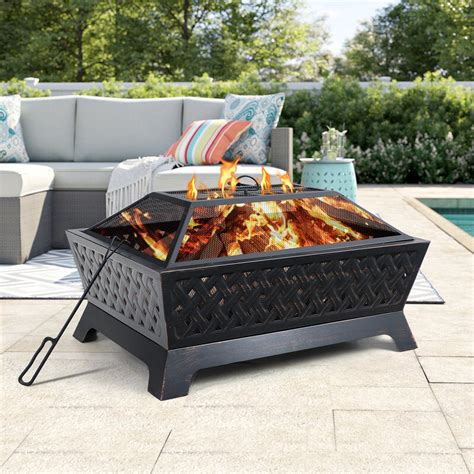 Mf Studio 34 X 24 Wood Powder Coated Finish Steel Fire Pit