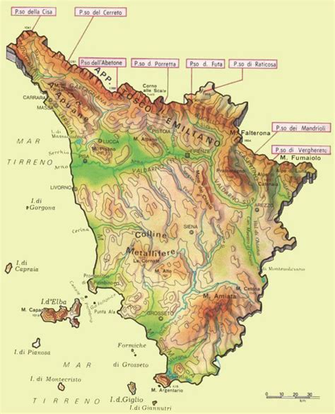 Cartine Geografiche Della Toscana Italia