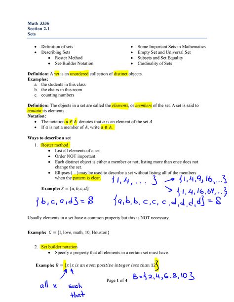Discrete Mathematics Lecture 21 Sets Math 3336 Section 2 Sets
