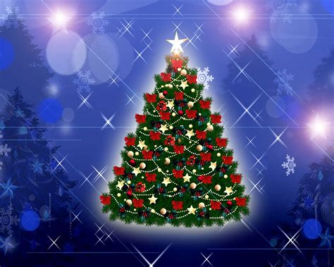 Christmas Tree Decoration In Blue Background Photos Hd Wallpapers