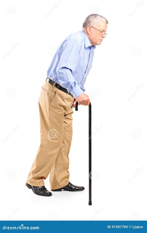 Old Man Walking With Cane Stock Photo Image Of Lifestyle 41407784