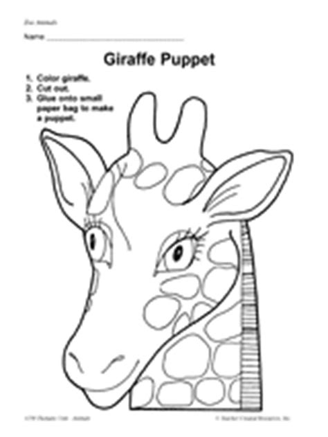 Giraffes can inhabit savannas, grasslands or open woodlands. Giraffe Puppet - TeacherVision