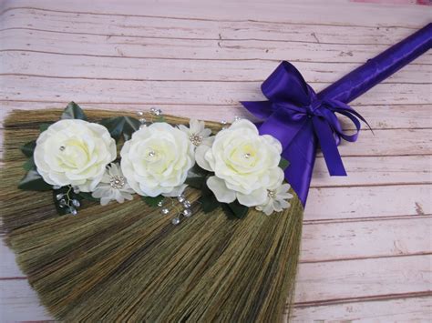 Wedding Broom With Bling Bling For Jumping The Broom Ceremony Etsy