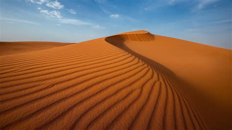 Nature Landscape Desert Sand Dune Clouds Shadow