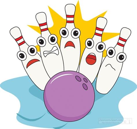 Bowling Clipart Cartoon Style Bowling Pins With Ball Clipart