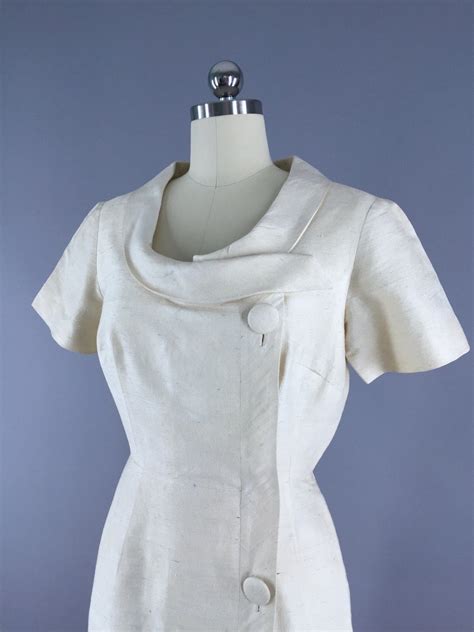 1960s-vintage-white-thai-silk-dress