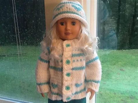 Hand Knitted Cute Little American Girl Doll Ski Sweater And Etsy