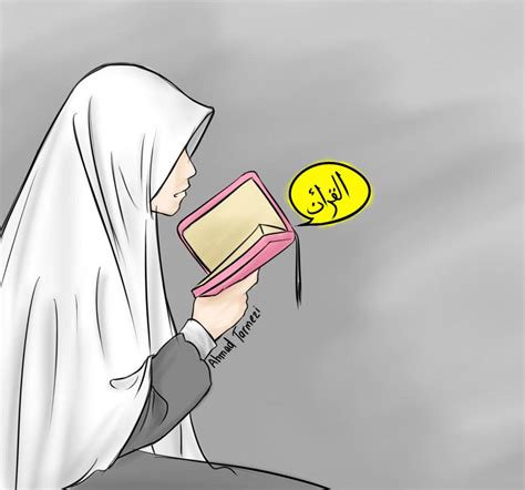 Setiap individu juga tidak hanya akan mempunyai satu tema saja setiap smartphone serta gadget. muslimah read quran by mezie93 | Kartun, Gambar, dan Sketsa
