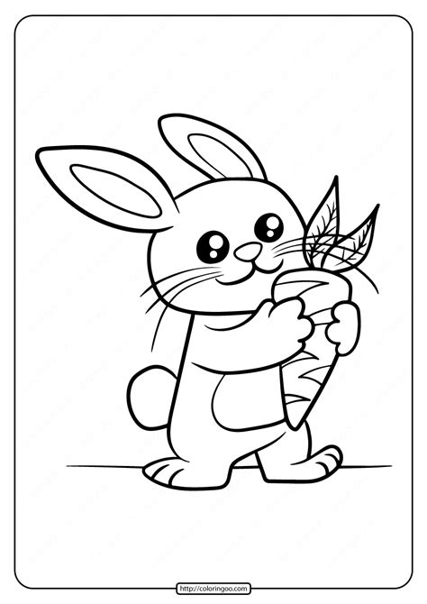 Rabbit Eating Carrots Coloring Page Coloring Pages