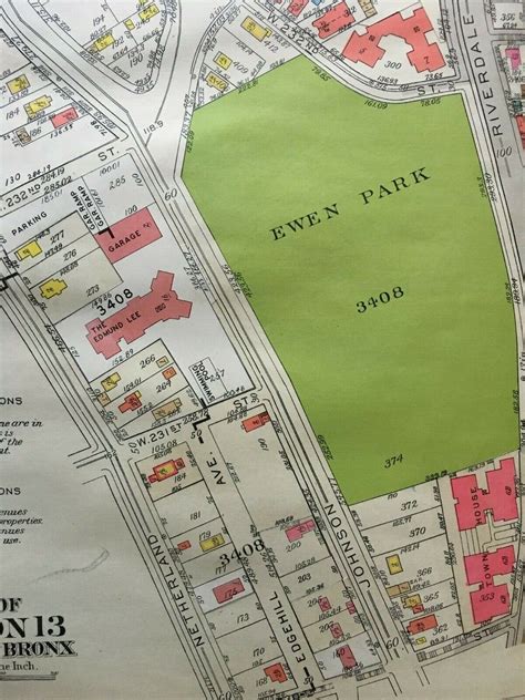 1938 Kingsbridge Bronx Ny Ps 7 Ewen Park St Johns Church Atlas Map