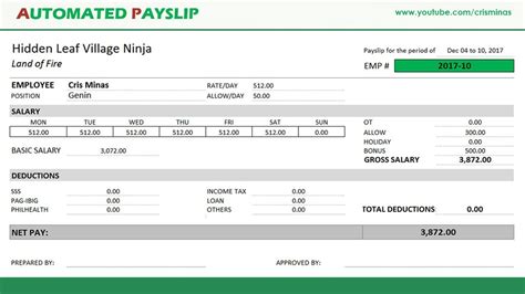 Salary Slip Format In Excel With Formula Weatherbom