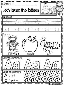 alphabet worksheets  smart lady teachers pay teachers