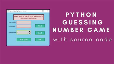 Python Guessing Number Game With Source Code Youtube