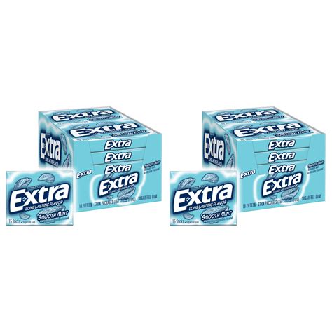 Extra Gum Smooth Mint Gum Sugarfree Chewing Gum 15 Pieces Each Pack