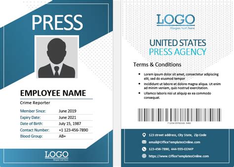 7 Free Id Badge And Id Card Templates And Formats For Ms Word