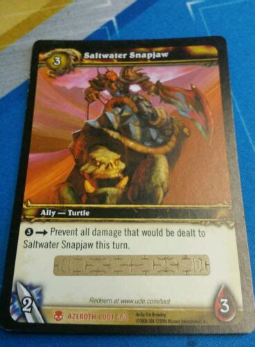 World Of Warcraft Saltwater Snapjaw Loot Unused Tcg Unscratched Turtle