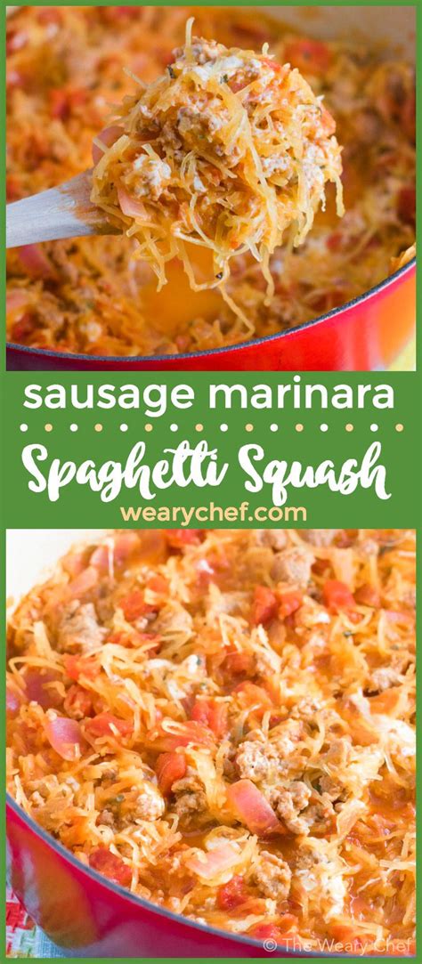 Spaghetti Squash Marinara With Sausage And Mozzarella Dan330