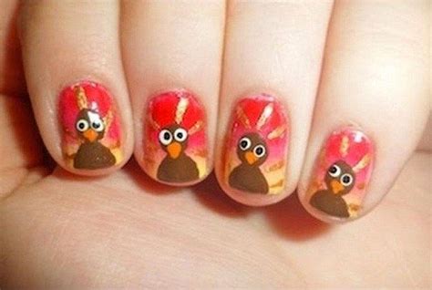 Gradient Turkey Nail Art Thanksgiving Nail Designs Holiday Nail