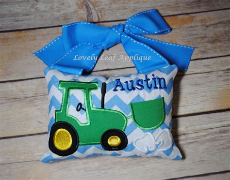 Embroidery designs ▸ projects collection ▸ tooth fairy pillows. DIGITAL ITEM: Tractor Tooth Fairy Pillow ITH Design 5x7 ...