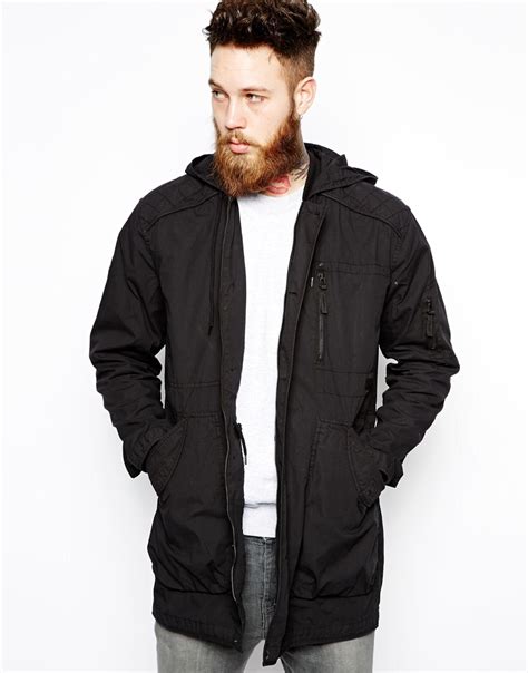 Shop over 1,800 asos men's suits from top brands such as calvin klein, gianni feraud and harry brown and earn cash back from your favorite retailers. Lyst - Asos Hooded Parka Jacket in Black for Men