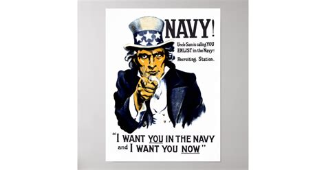 I Want You In The Navy Poster Zazzle
