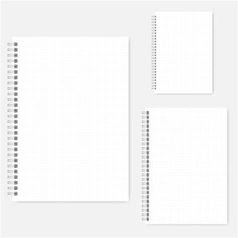 Premium Vector Dot Grid Notebook Set Vector Mockup A4 A5 A6 Size