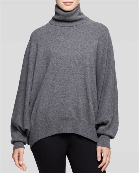 Dkny Oversize Turtleneck Sweater In Gray Heather Grey Lyst
