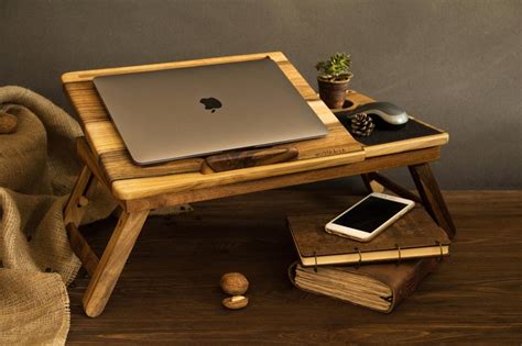 Wood Lap Desk Wooden Laptop Tables Laptop Desk For Bed Etsy