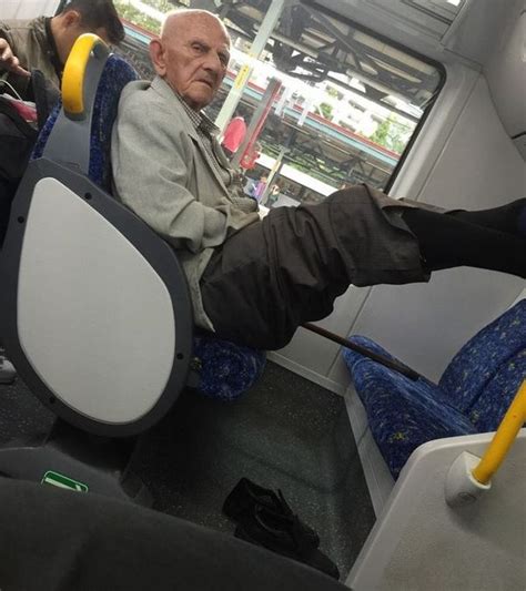 Retail Hell Underground Old Man Passenger On A Train Gives Zero Fucks