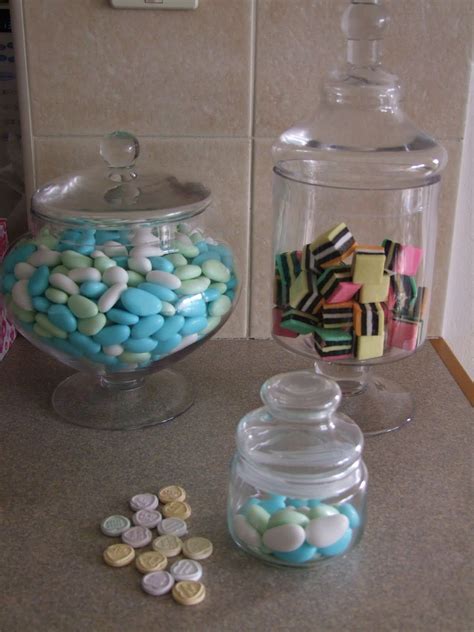 Wedding Candy Bar With These Beautiful Apothecary Glass Jars Filled With Candies And Lollies