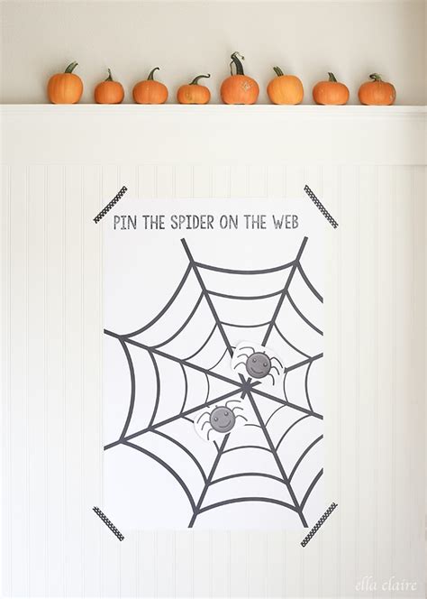 Pin The Spider On The Web Free Printable Ella Claire