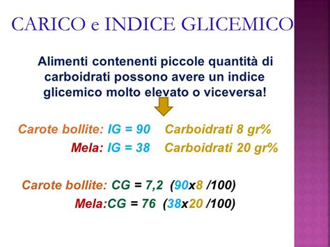 Indice Glicemico Degli Alimenti Indice Glicemico E Carico Glicemico