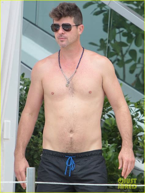 Photo Robin Thicke April Love Geary Shirtless Pool Miami 08 Photo 3485420 Just Jared