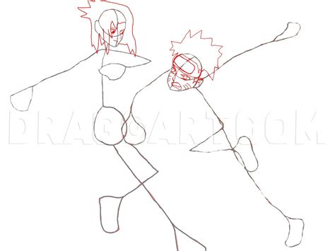 How To Draw Naruto Vs Sasuke Step By Step Drawing Guide By Betsy Dragoart