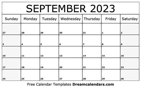 Download Printable September 2023 Calendars