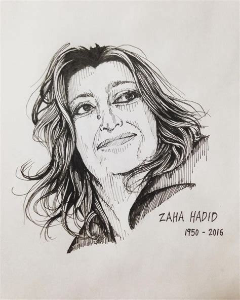 Zaha Hadid Portrait Sketch